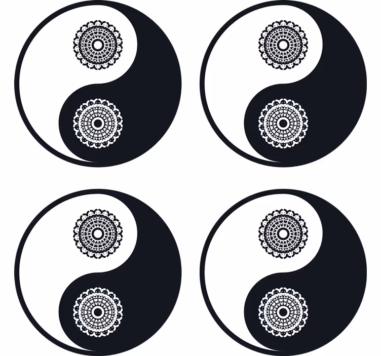 Blázen podtácek s mandalovými vzory yin yang - TenStickers