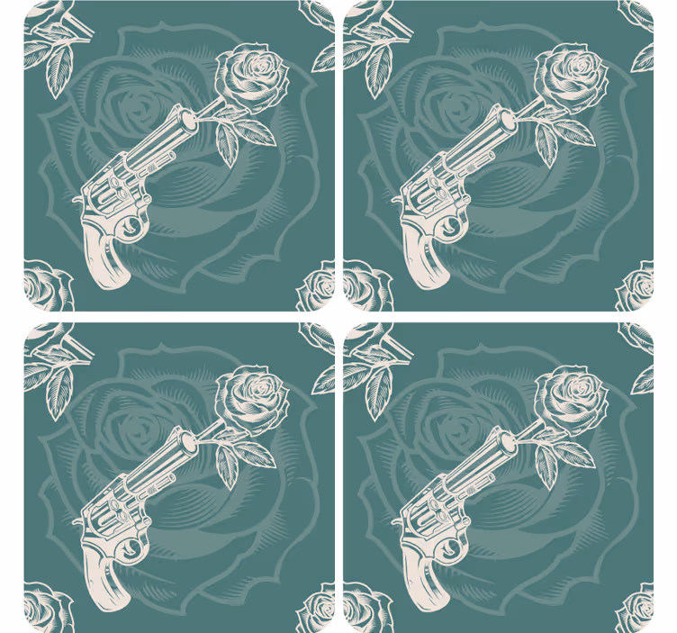 Kovbojský revolver a růžovápodtácek - TenStickers