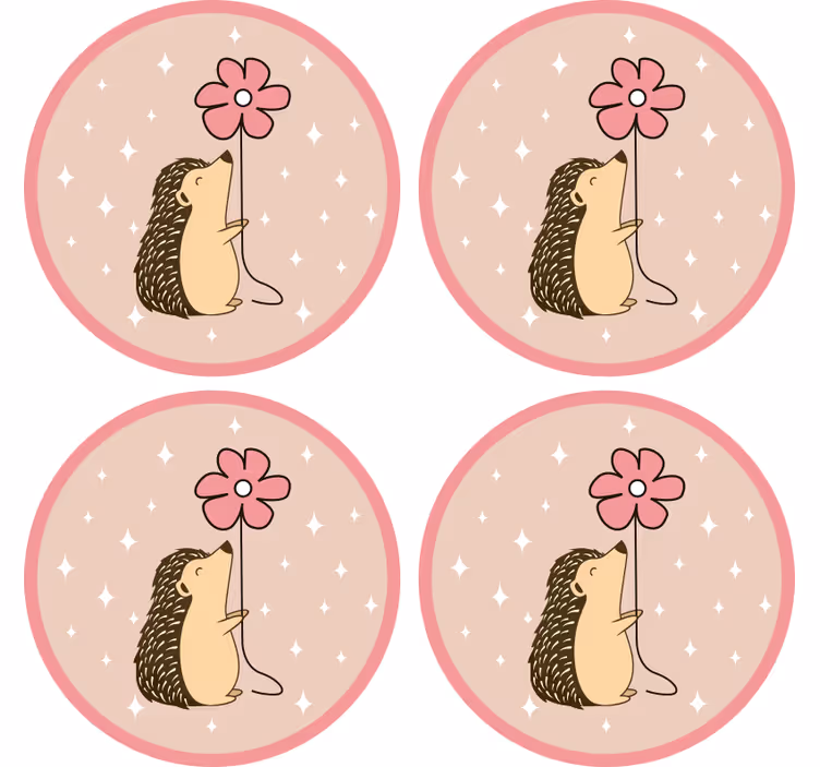 Blázen podtácek ježek květinový balón - TenStickers