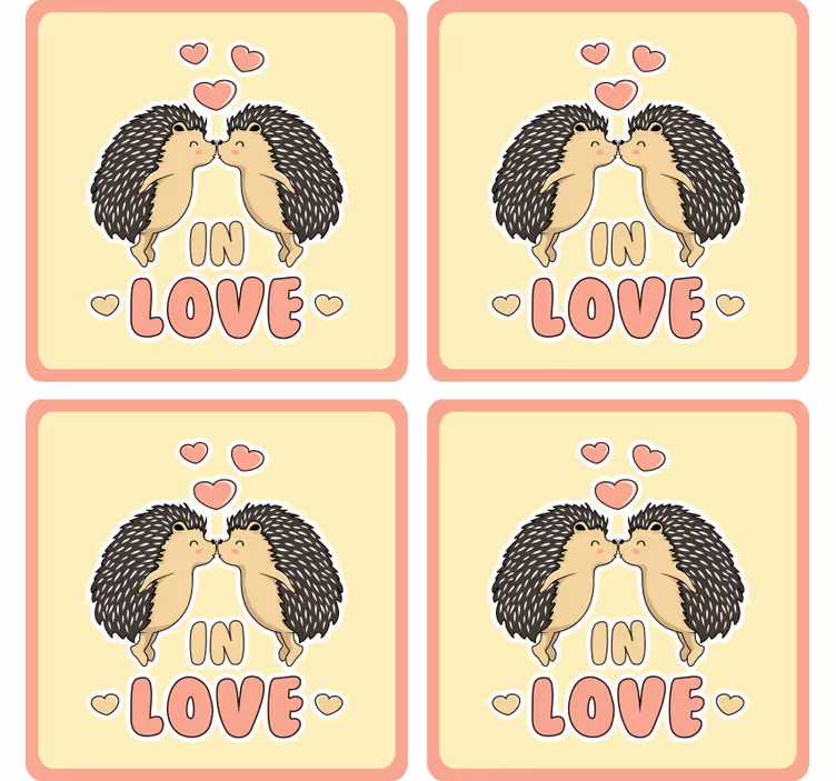 Moderní podtácek ježci srdce se líbají - TenStickers