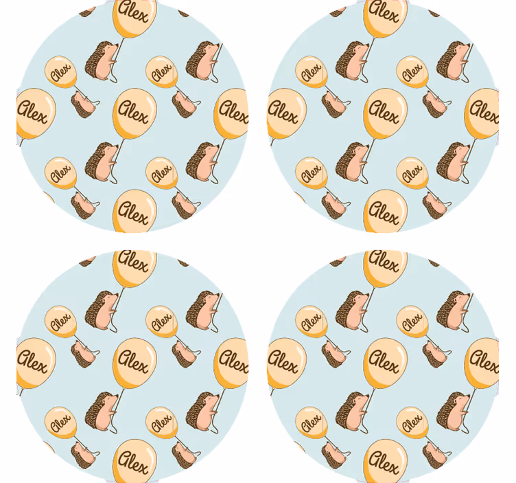 Přizpůsobitelný podtácek s hravými vzory ježků - TenStickers