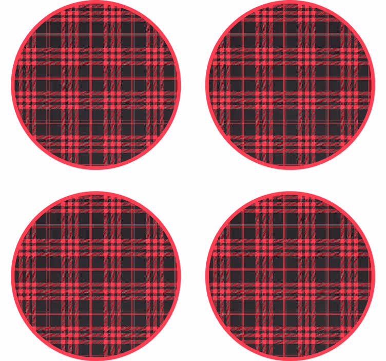 Vánoční tartanový vzor pítpodtácek - TenStickers