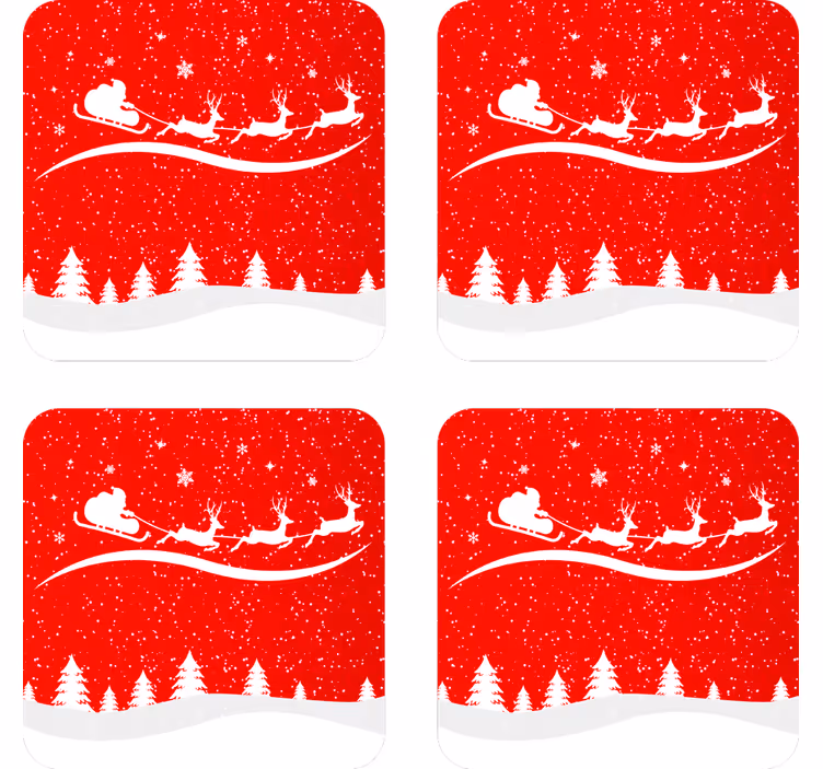Vánoční podtácek sáně se soby - TenStickers