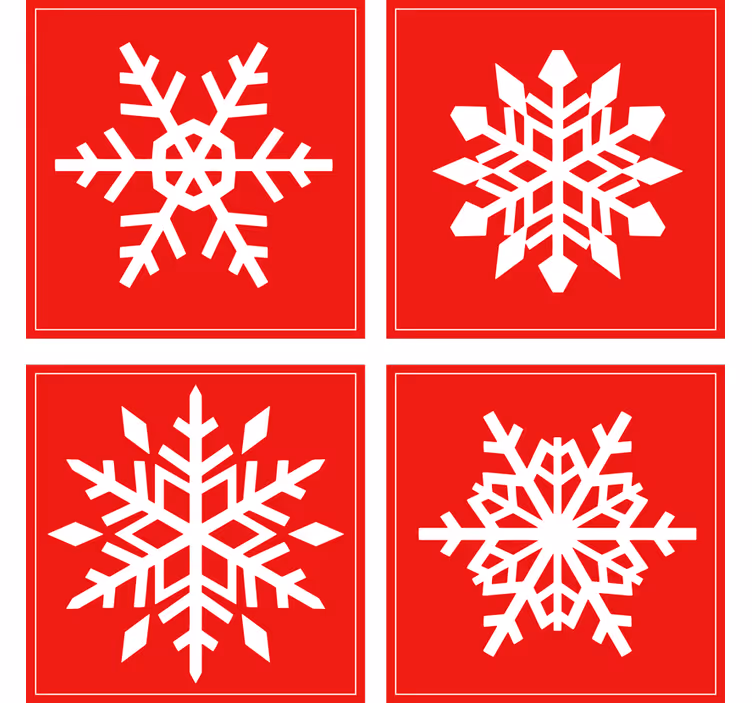 červené sněhové vločky pijípodtácek - TenStickers