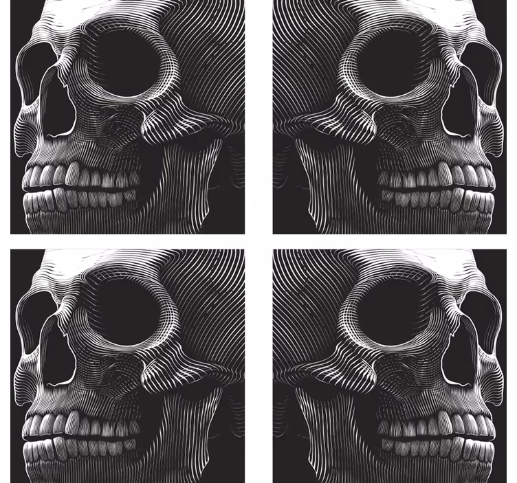 Blázen podtácek s stylizovanou lebkou - TenStickers