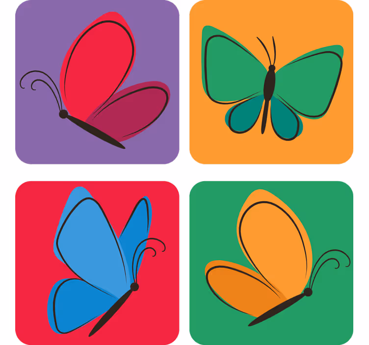 Blázen podtácek s barevnými motivy motýlů - TenStickers