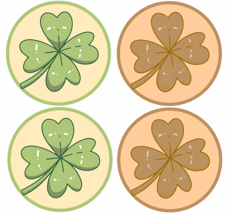 Blázen podtácek čtyřlístkový design - TenStickers