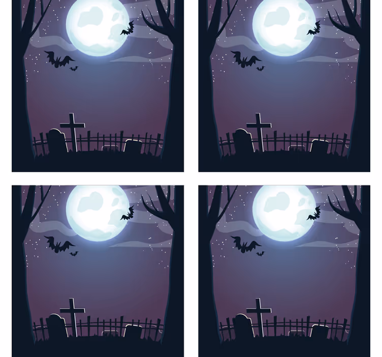 Halloweenský podtácek strašidelná noční scéna - TenStickers