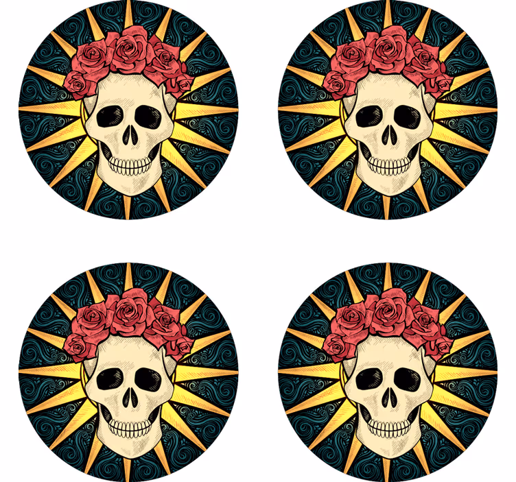 Dámská lebka s růžovou halloweenskou dráhou - TenStickers