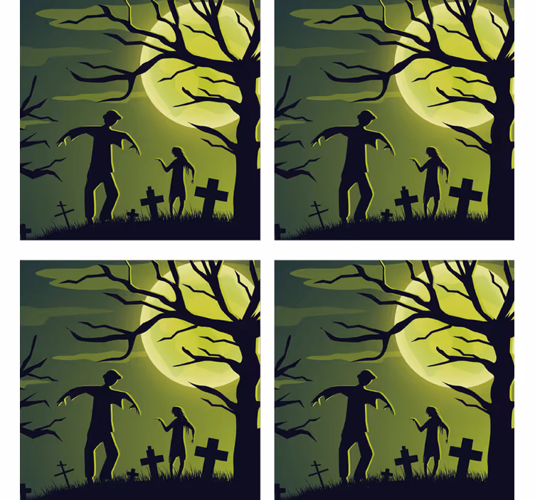 Halloweenský podtácek zombie pod lunárními paprsky - TenStickers