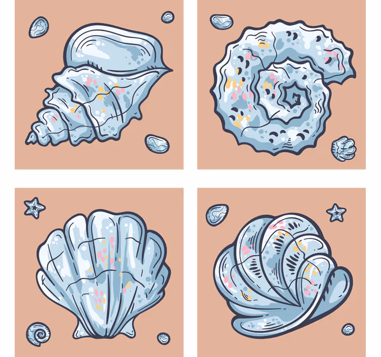 Moderní podtácek s motivy inspirovanými mušlemi - TenStickers