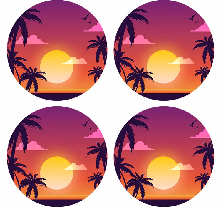 Blázen podtácek s motivem tropického západu slunce - TenStickers