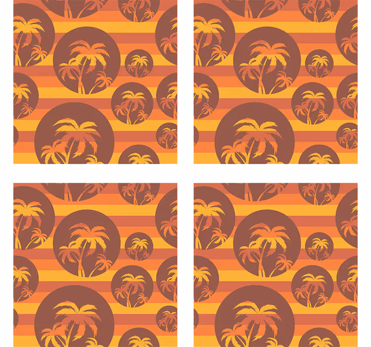 Blázen podtácek s retro motivem palmy - TenStickers
