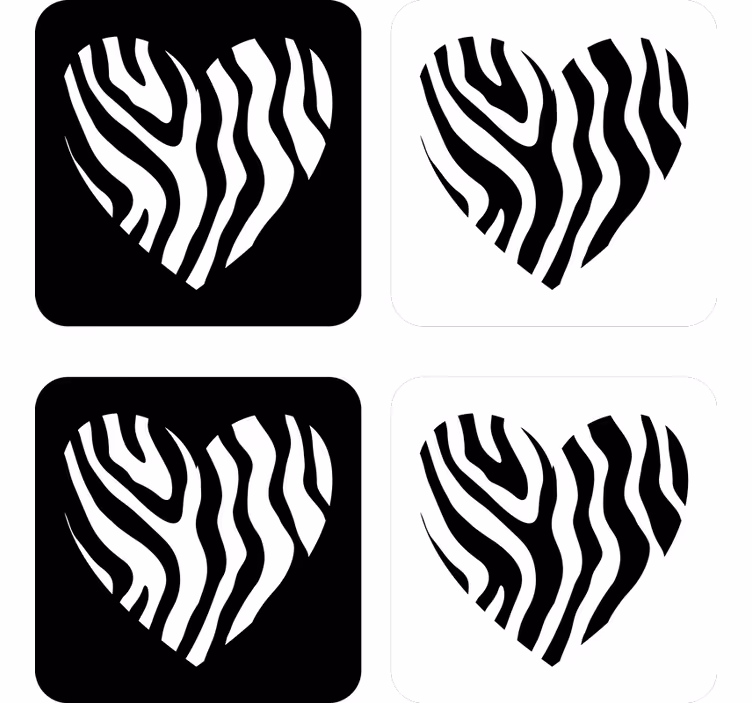 Zebra tisk srdce dráha - TenStickers