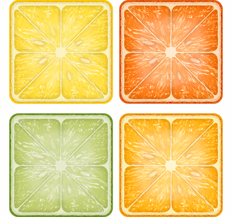 Efekt textury podtácků citrusový plátek minima - TenStickers