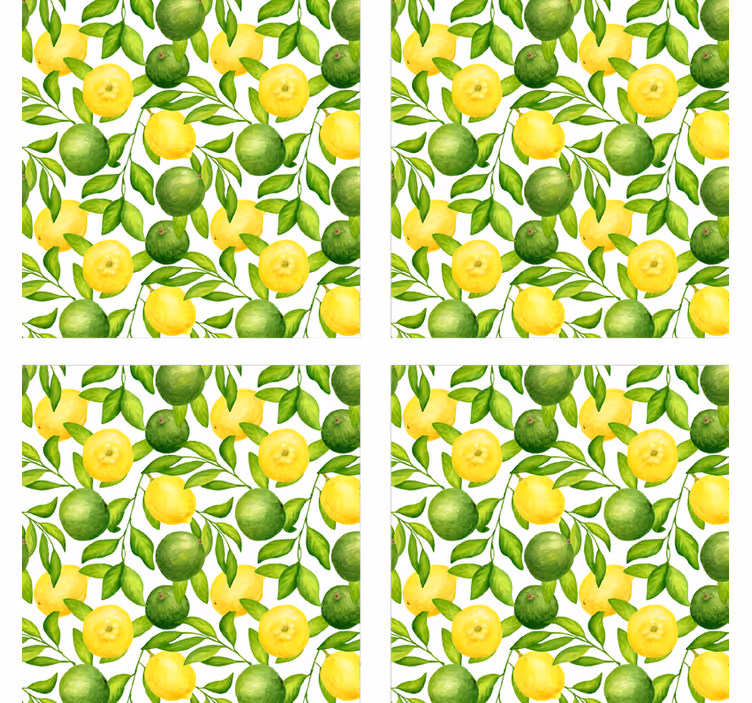 Efekt textury podtácků živý citrusový květinový vzor - TenStickers