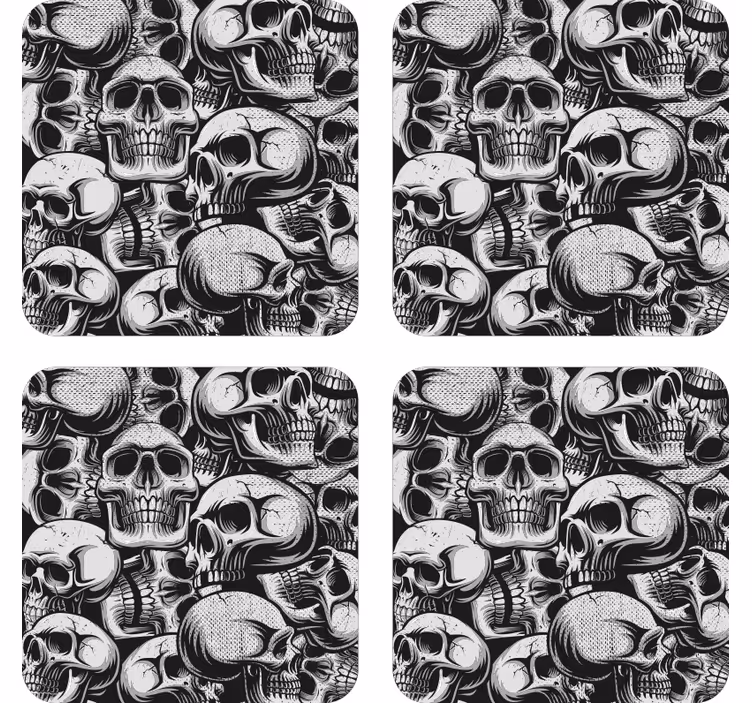 Blázen podtácek s monochromatickým vzorem lebky - TenStickers