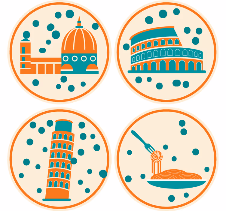 Italské barevné ikony více tácky - TenStickers
