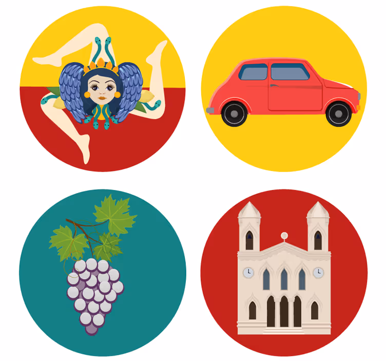 Moderní podtácek sicilské mýty o hroznech - TenStickers