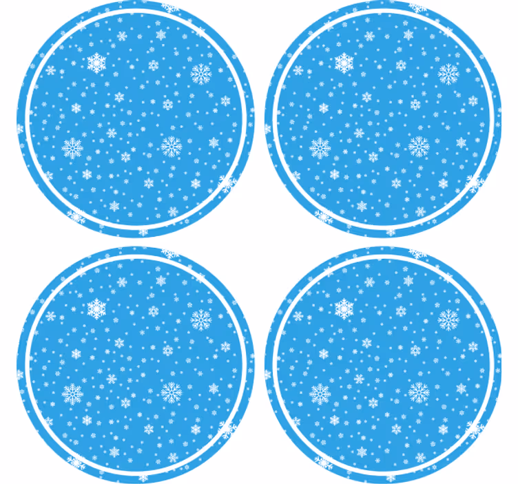 Vánoční podtácek s kulatým vzorem sněhové vločky - TenStickers