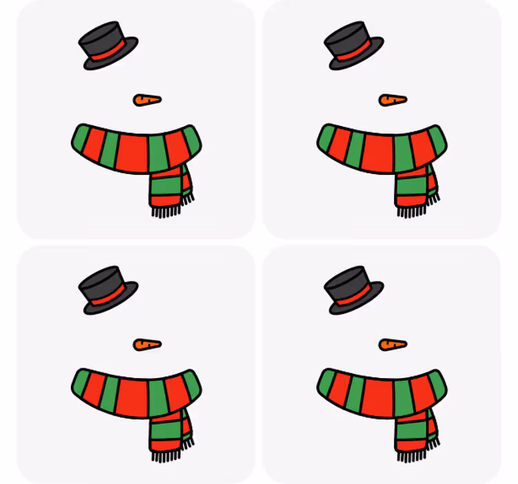 Vánoční podtácek set sněhuláka - TenStickers