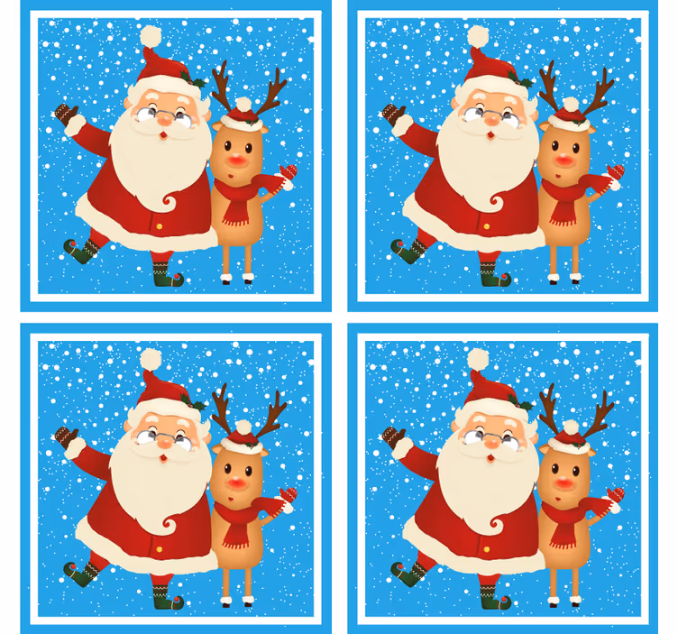 Vánoční podtácek santa a sobi - TenStickers