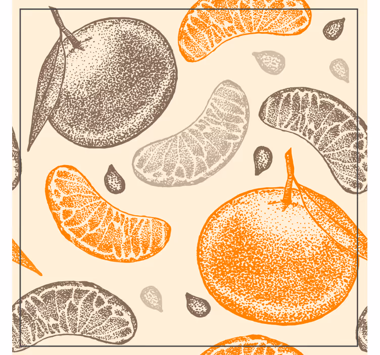 Efekt textury podtácků citrusové ovoce - TenStickers