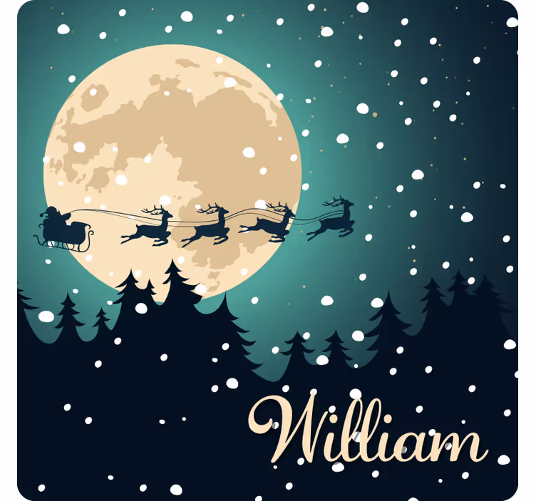 Santa sáně měsíční svit vánoční podtácek - TenStickers