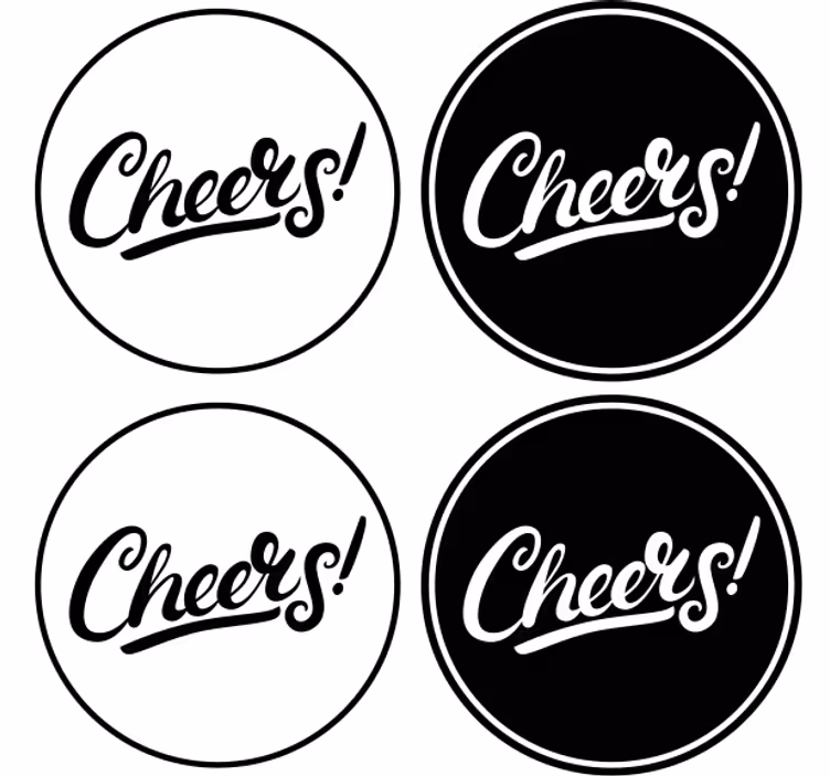 Pivní podtácek stylová cheers typografie - TenStickers
