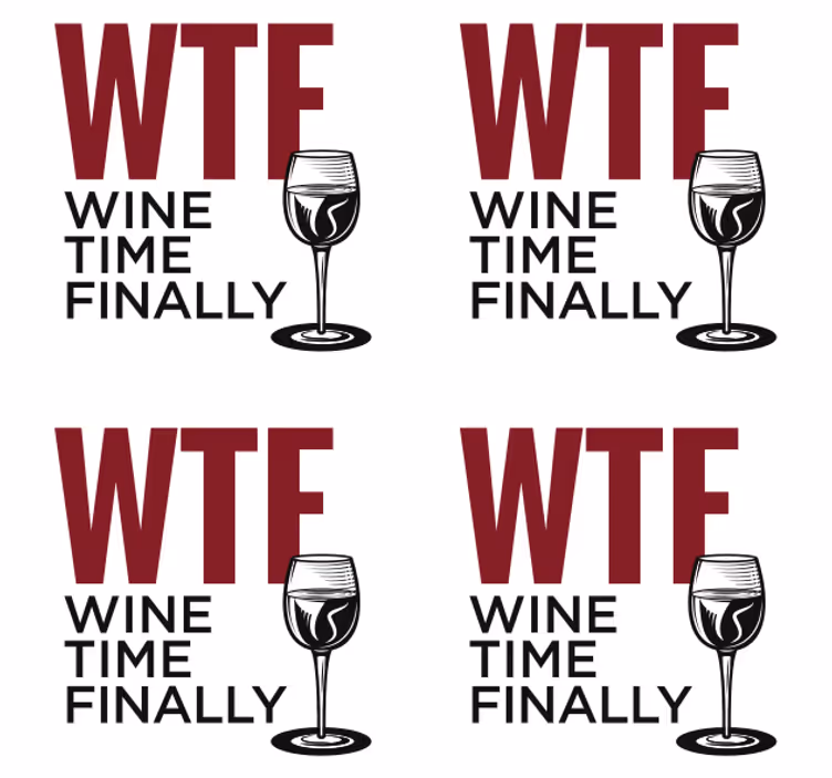 Podtácek citát Čas na víno wtf - TenStickers