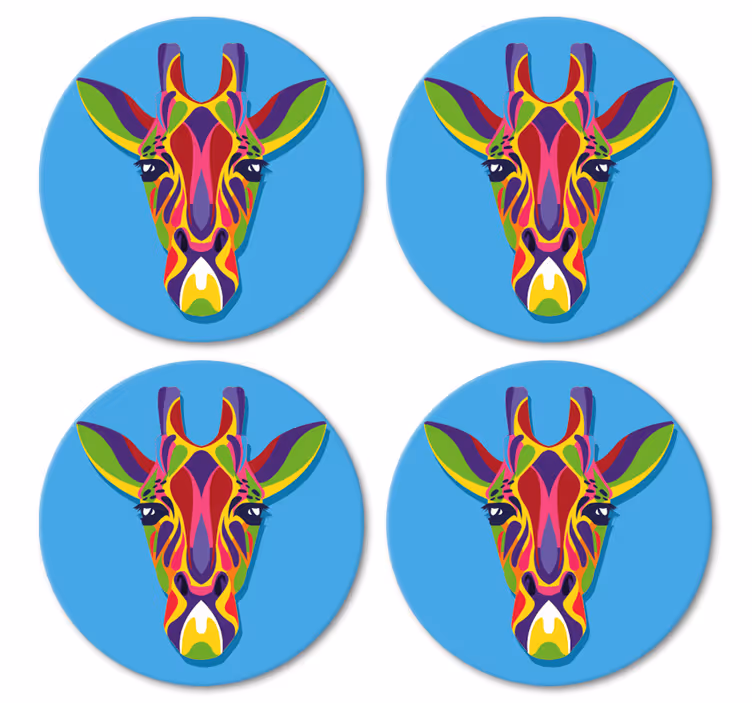 Vícebarevné žirafa malování modernípodtácek - TenStickers