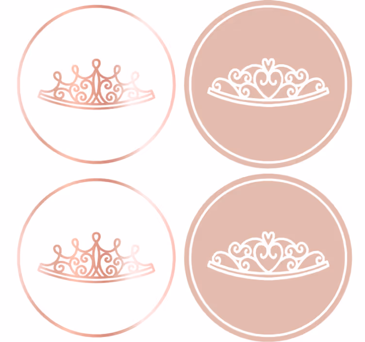 Moderní podtácek s elegantními tiárovými ikonami - TenStickers