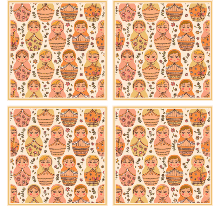 Blázen podtácek s barevným vzorem matryošek - TenStickers