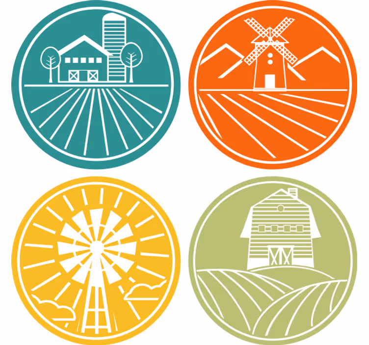 Vinobraní podtácek s farmářskými motivy - TenStickers