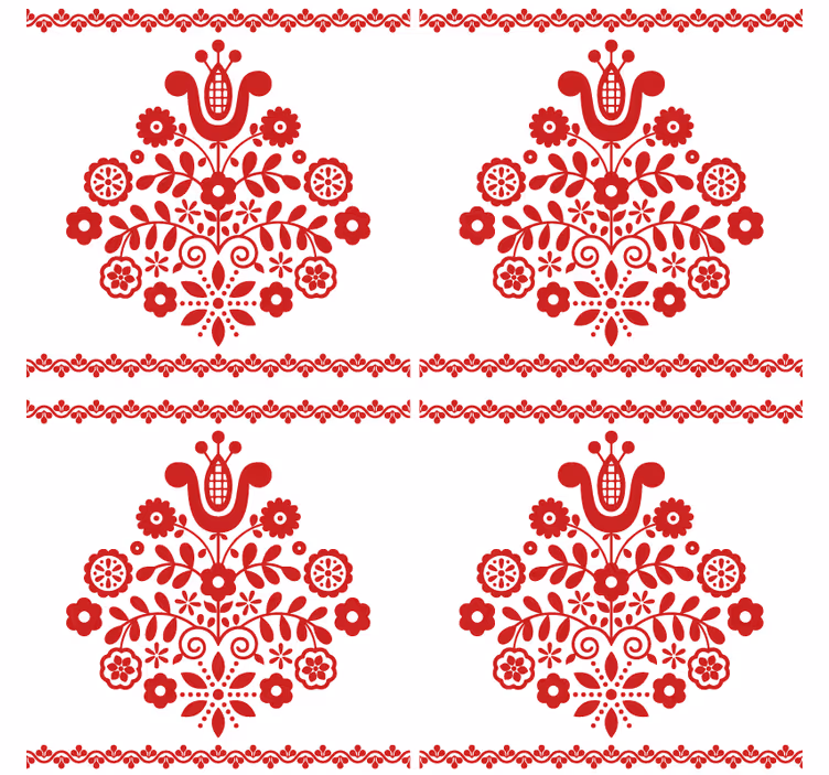 Horský lidový vzor vintagepodtácek - TenStickers