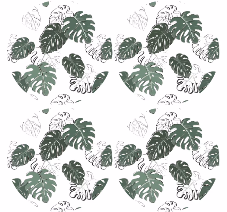 Monstera deliciosa rohovala více tácků - TenStickers