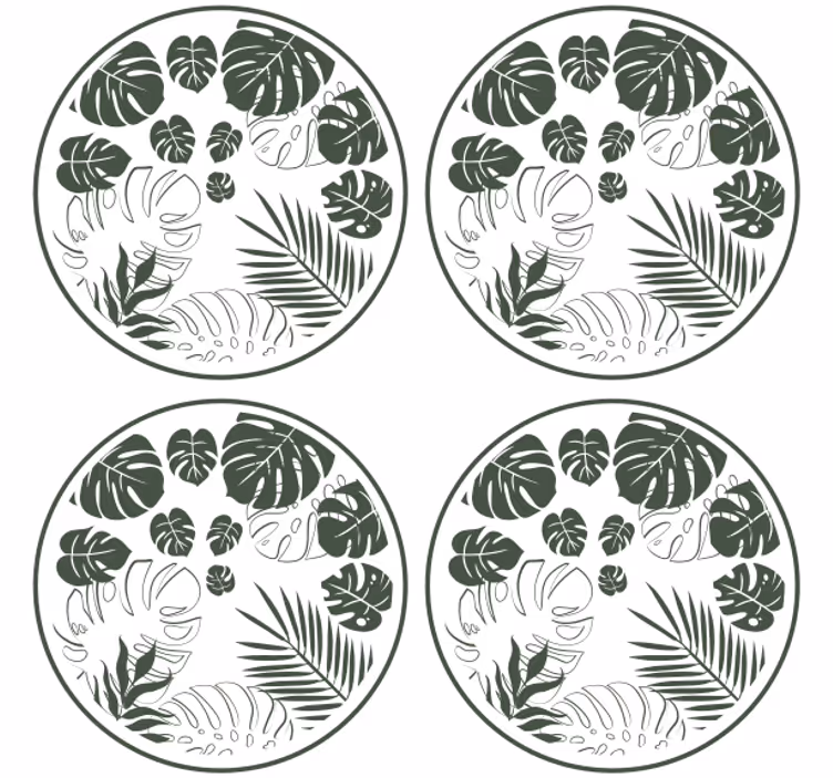 Monstera se zeleným okrajem více tácků - TenStickers