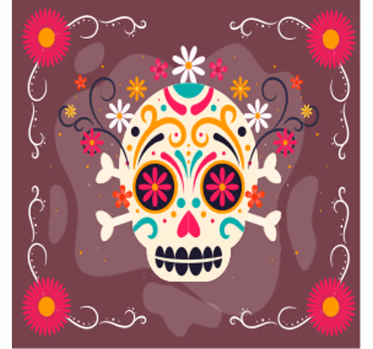 Mexický styl ženské halloweenpodtácek - TenStickers