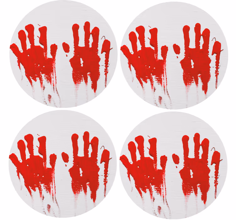 Halloweenský podtácek s červeným otiskem ruky - TenStickers