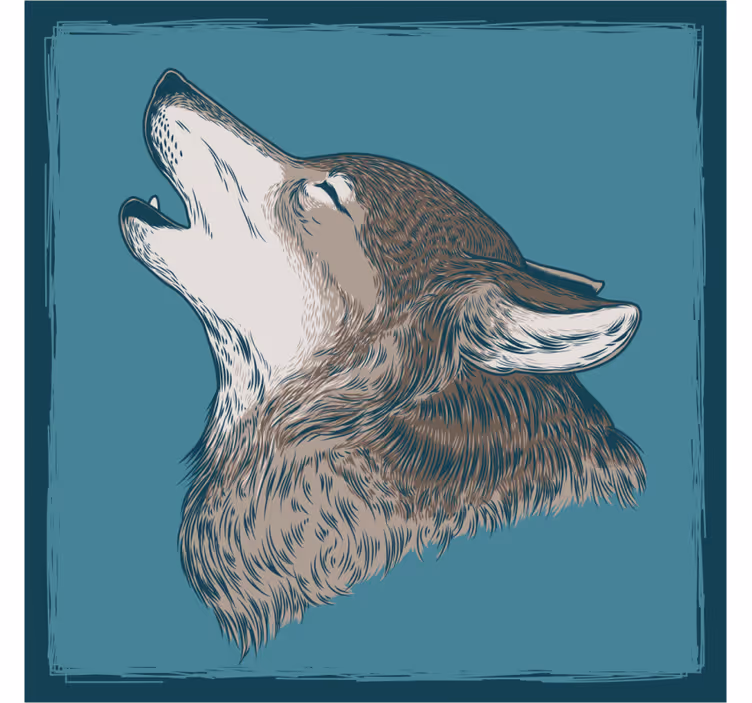 Divoký vlk ilustrace moderní dráha - TenStickers