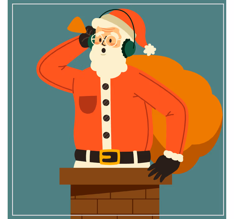 Santa poslech komín vánoční podtácek - TenStickers