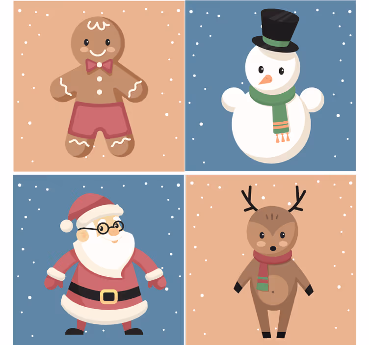 Prázdninové postavy vánočnípodtácek - TenStickers