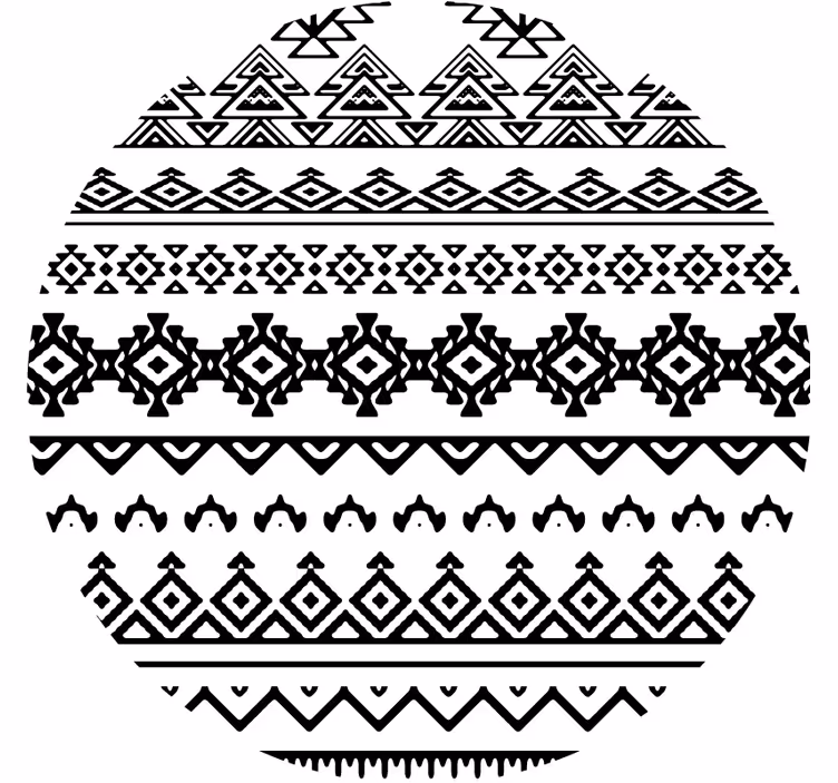 Efekt textury podtácků geometrických černých vzorů - TenStickers