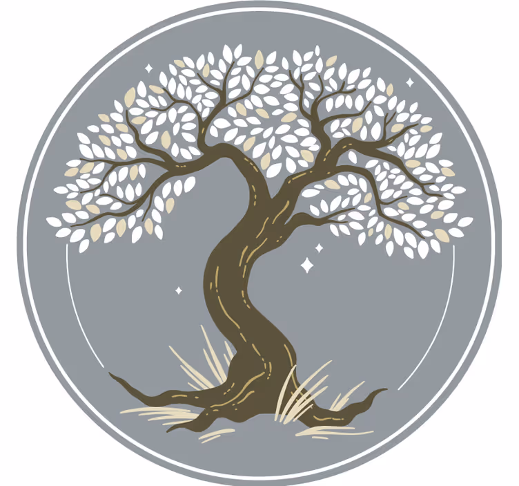 Efekt textury podtácků elegantní silueta stromu - TenStickers