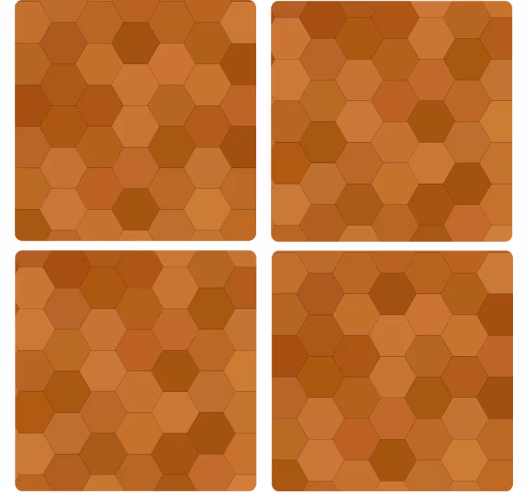 Efekt textury podtácků s hexagonálním vzorem - TenStickers