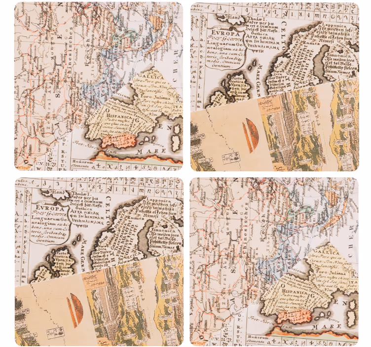 Vinobraní podtácek s vintage mapou - TenStickers