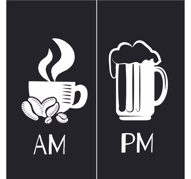 Dopoledne a odpoledne káva a pivo další tácky - TenStickers