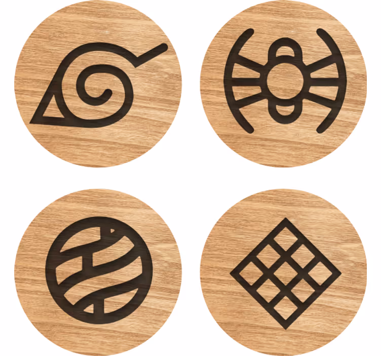 Naruto dřevěný vzor geek tácky - TenStickers