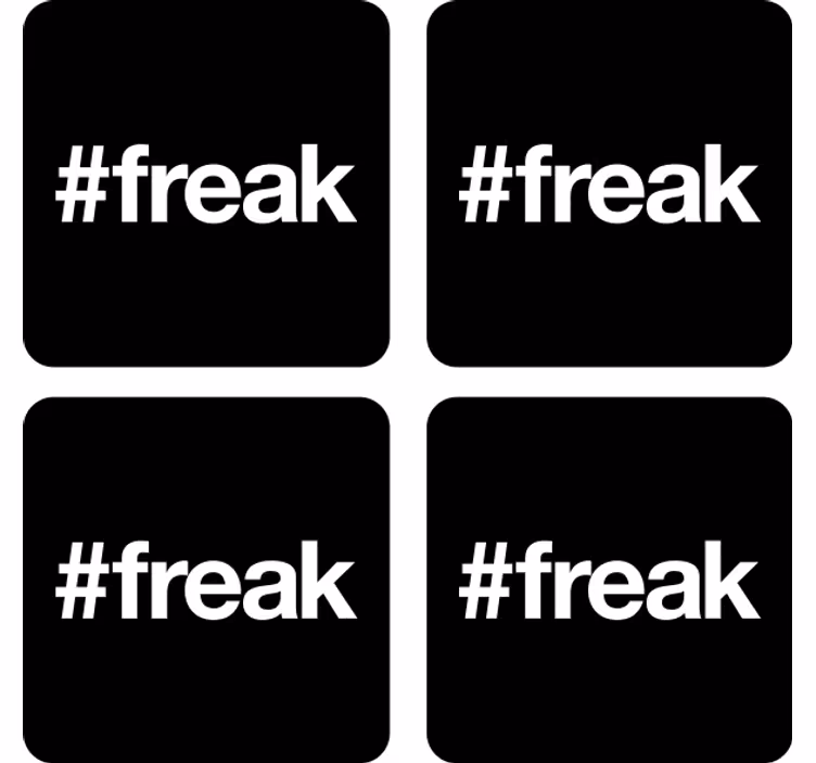 Blázen podtácek černé pozadí s hashtagem - TenStickers