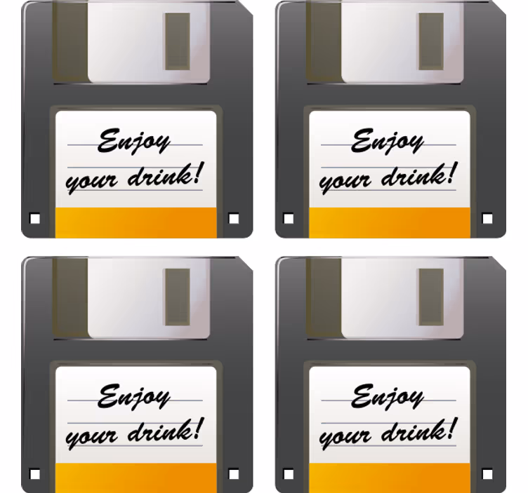Efekt textury podtácků připomínající floppy disk - TenStickers